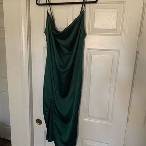 PrettyLittleThing Satin Cowl-neck Dress